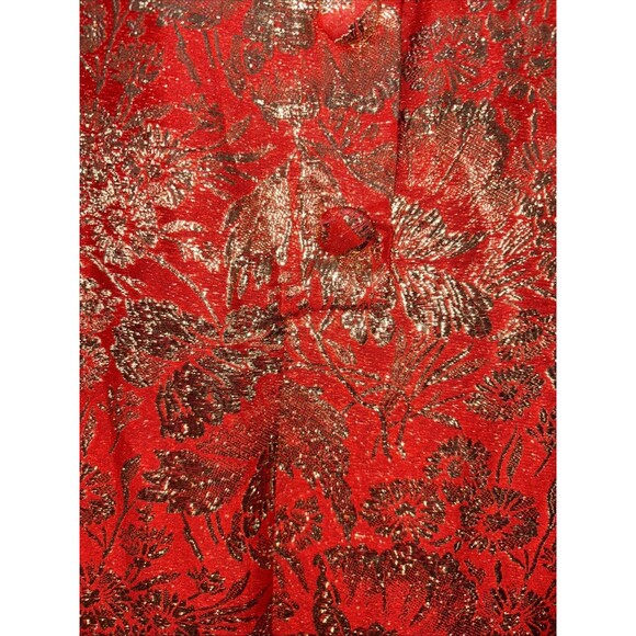 Victor Costa Vintage Women Formal Gown Long Sleeve Lined Pockets Vent Buttons L - Picture 4 of 12